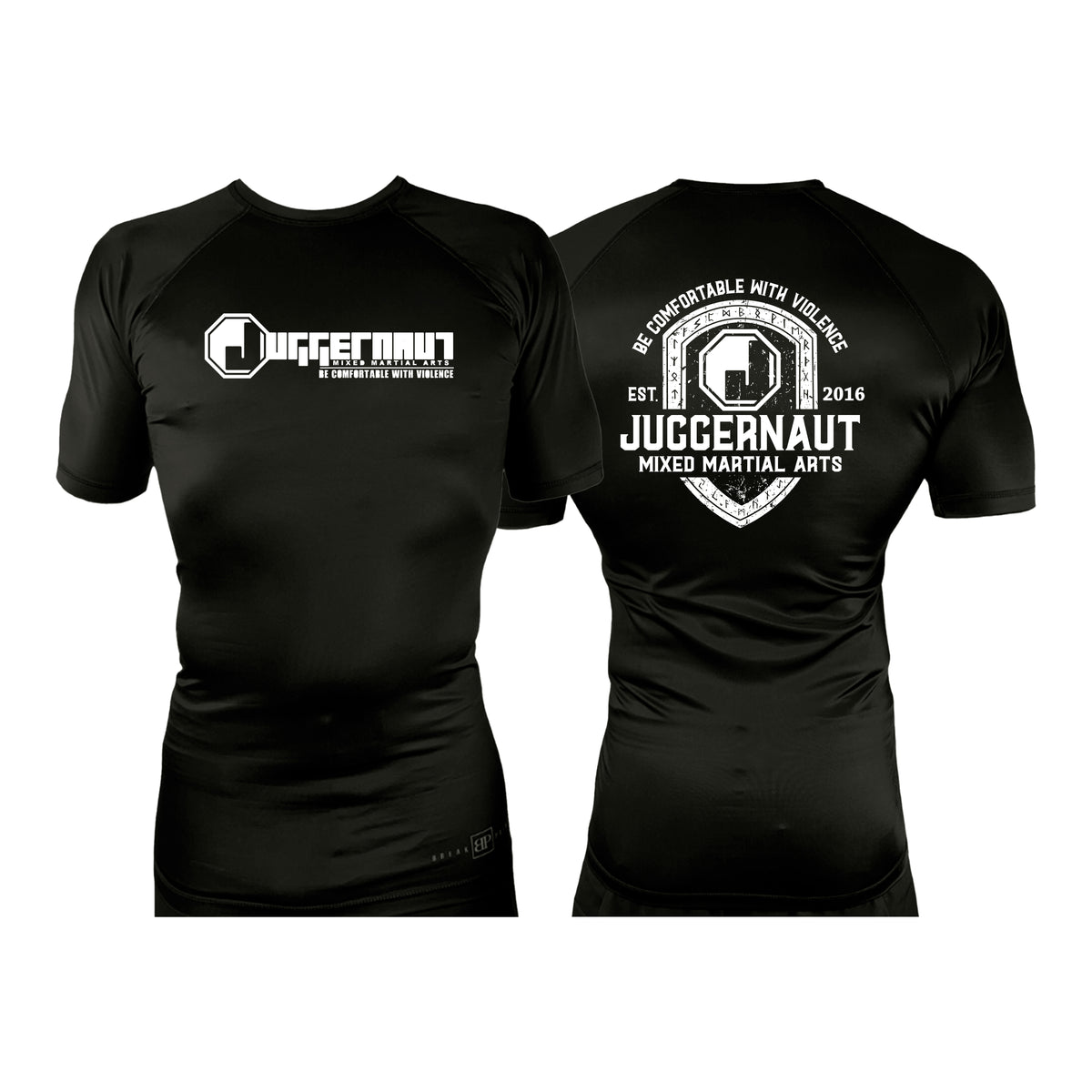 Juggernaut MMA All Black Rash Guards Short Sleeves #8071 D