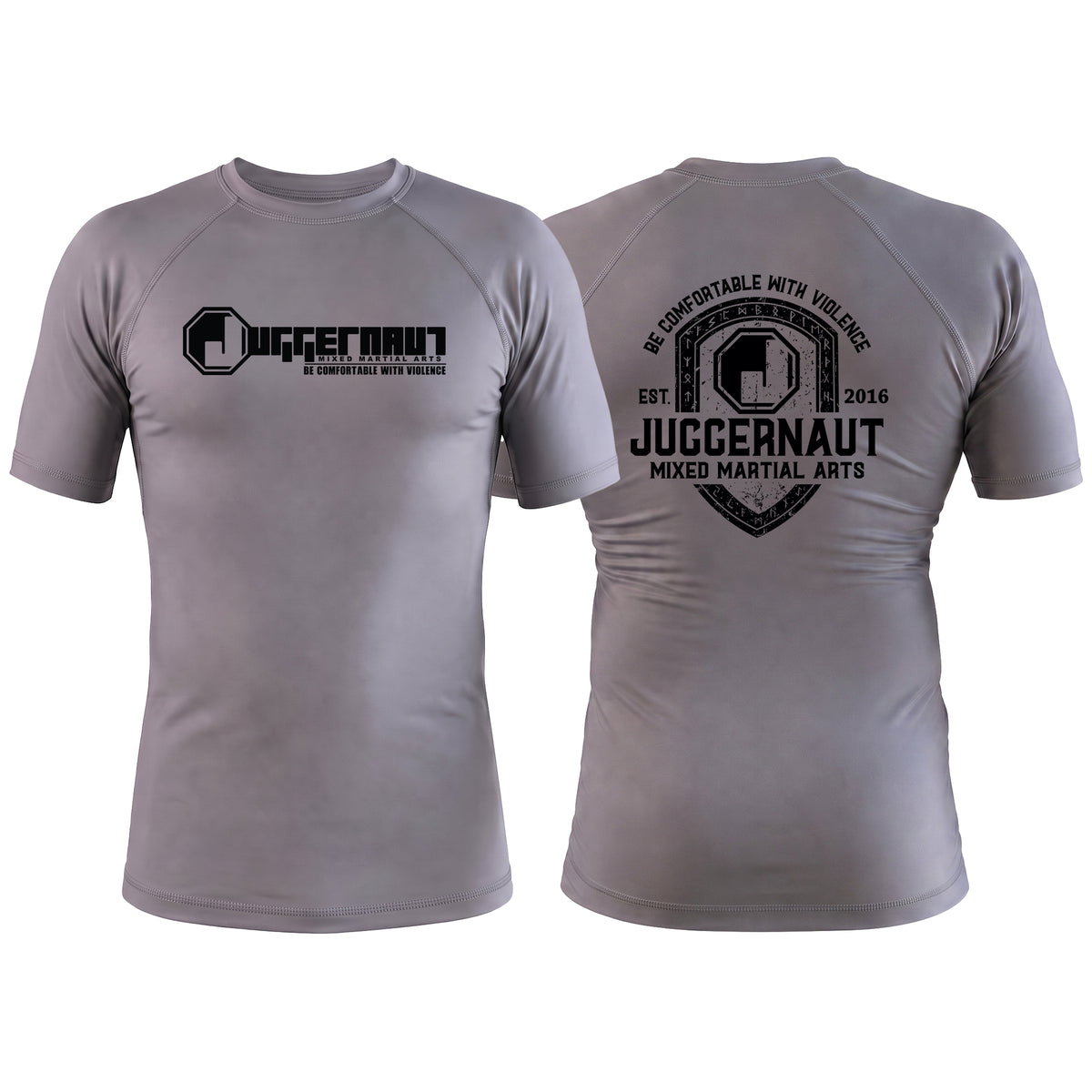 Juggernaut MMA Gray Rash Guards Short Sleeve #8071 D