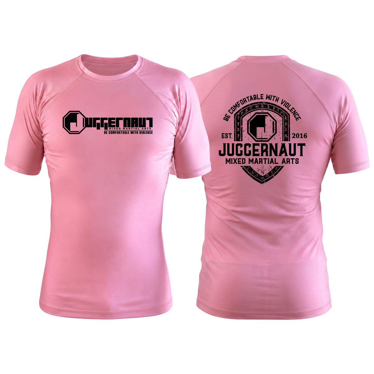 Juggernaut MMA Pink Rash Guards Short Sleeve #8071 D