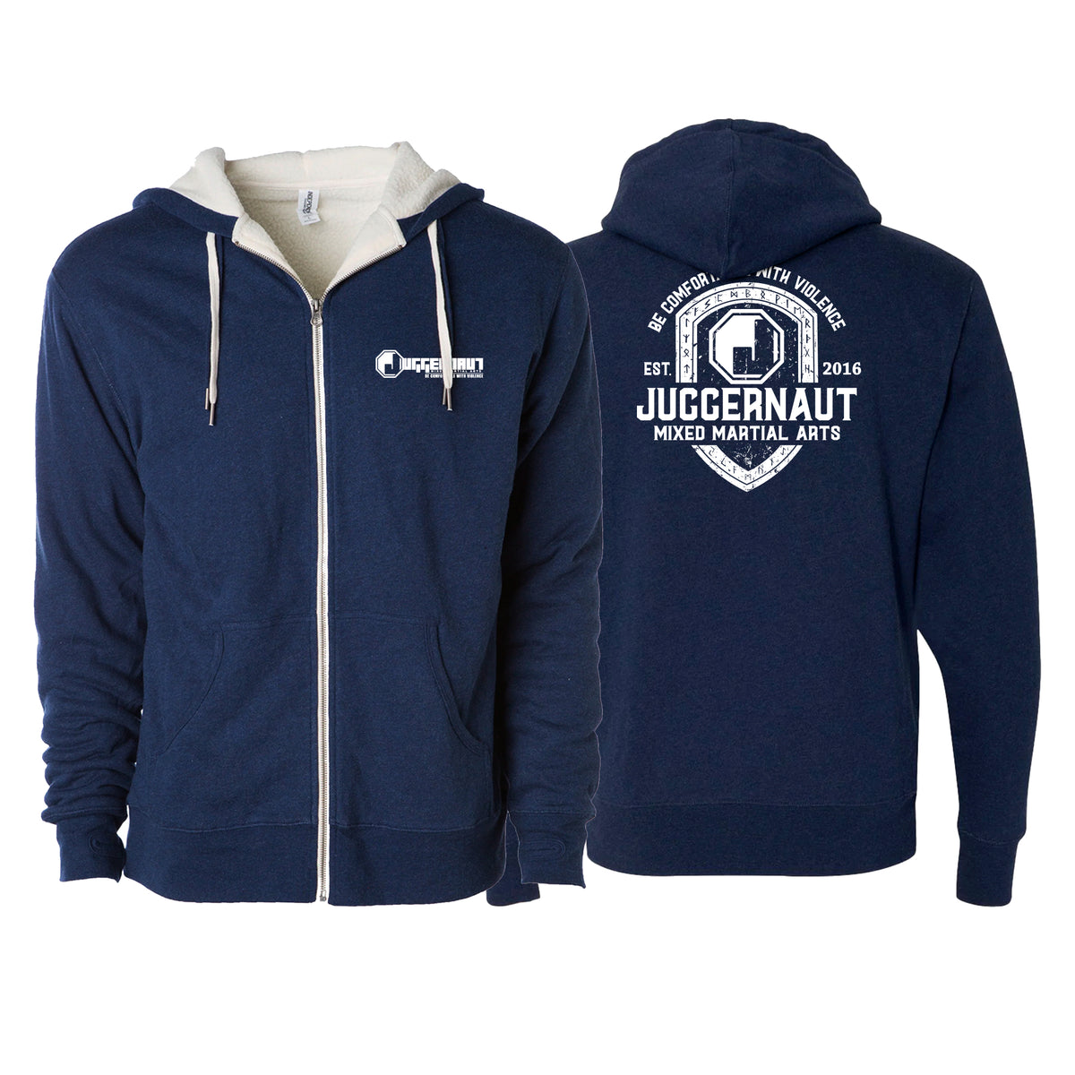 Juggernaut MMA Sherpa Lined Zip-Up Hoodie #8071 E