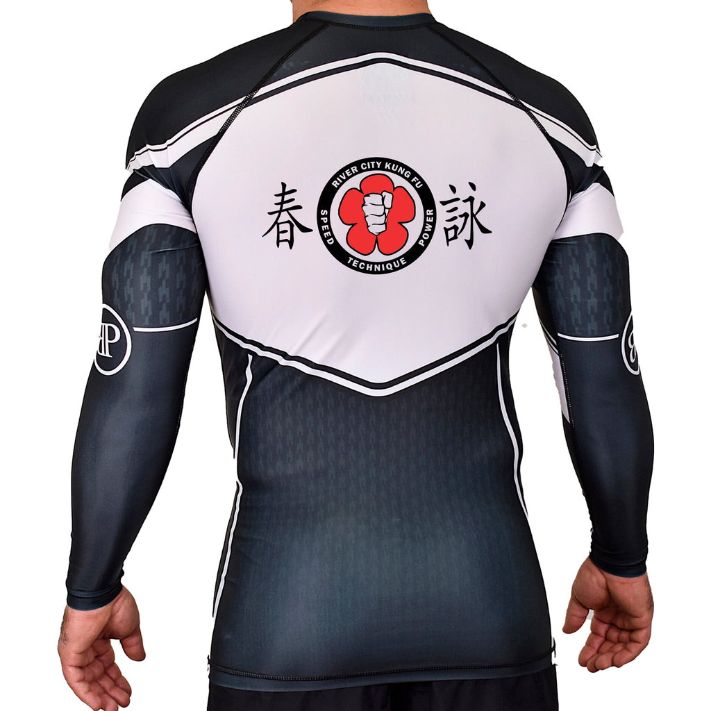 River City Kung Fu Academy Rash Guards Black/White #8072 A