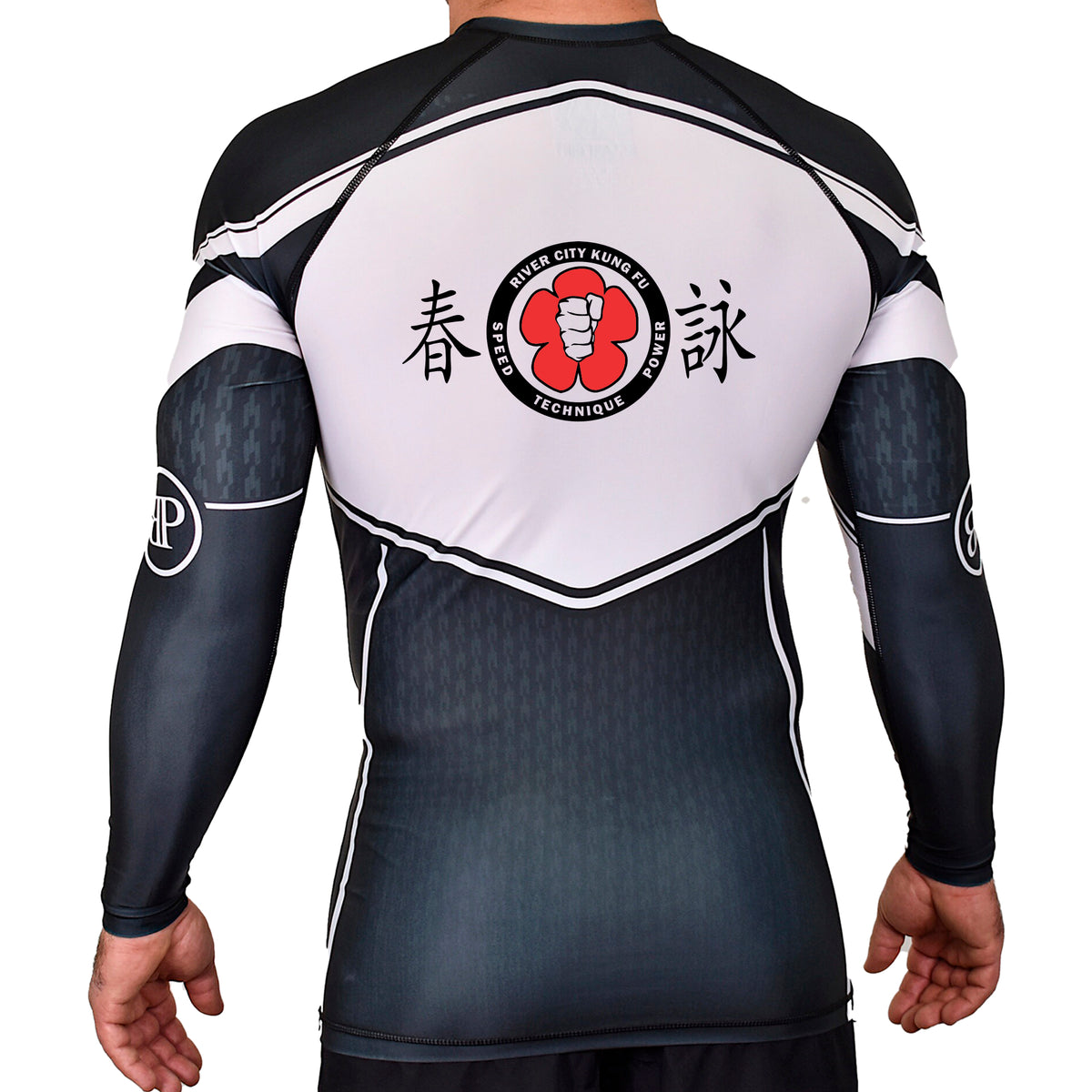 River City Kung Fu Academy Rash Guards Black/White #8072 A