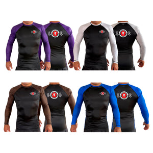River City Kung Fu All Black Ranked Long Sleeve Rash Guards #8072 A