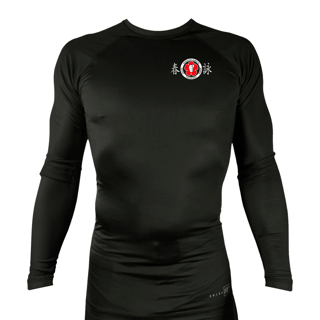 River City Kung Fu All Black Custom Rash Guards Long Sleeves #8072 A