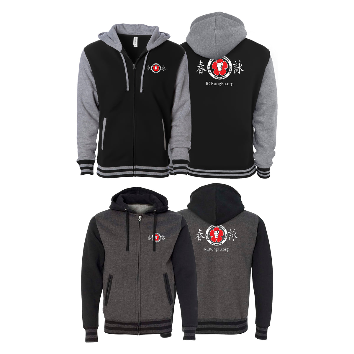 River City Kung Fu Academy Varsity Zip-Up Hoodies #8072 A