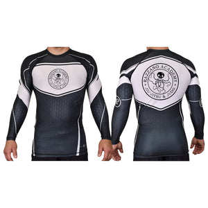 Razzano Academy LLC Academy Rash Guards Black/White #8073 A