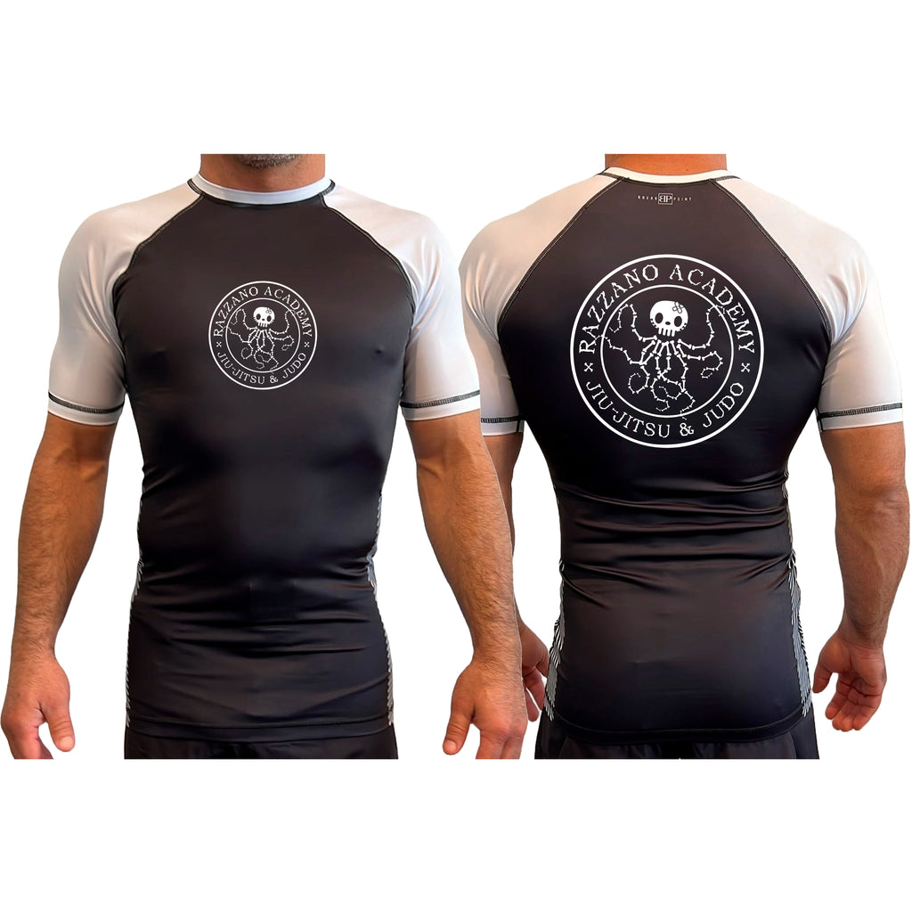 Razzano Academy LLC All Black Ranked Short Sleeve Rash Guards #8073 A