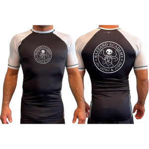 Razzano Academy LLC All Black Ranked Short Sleeve Rash Guards #8073 A