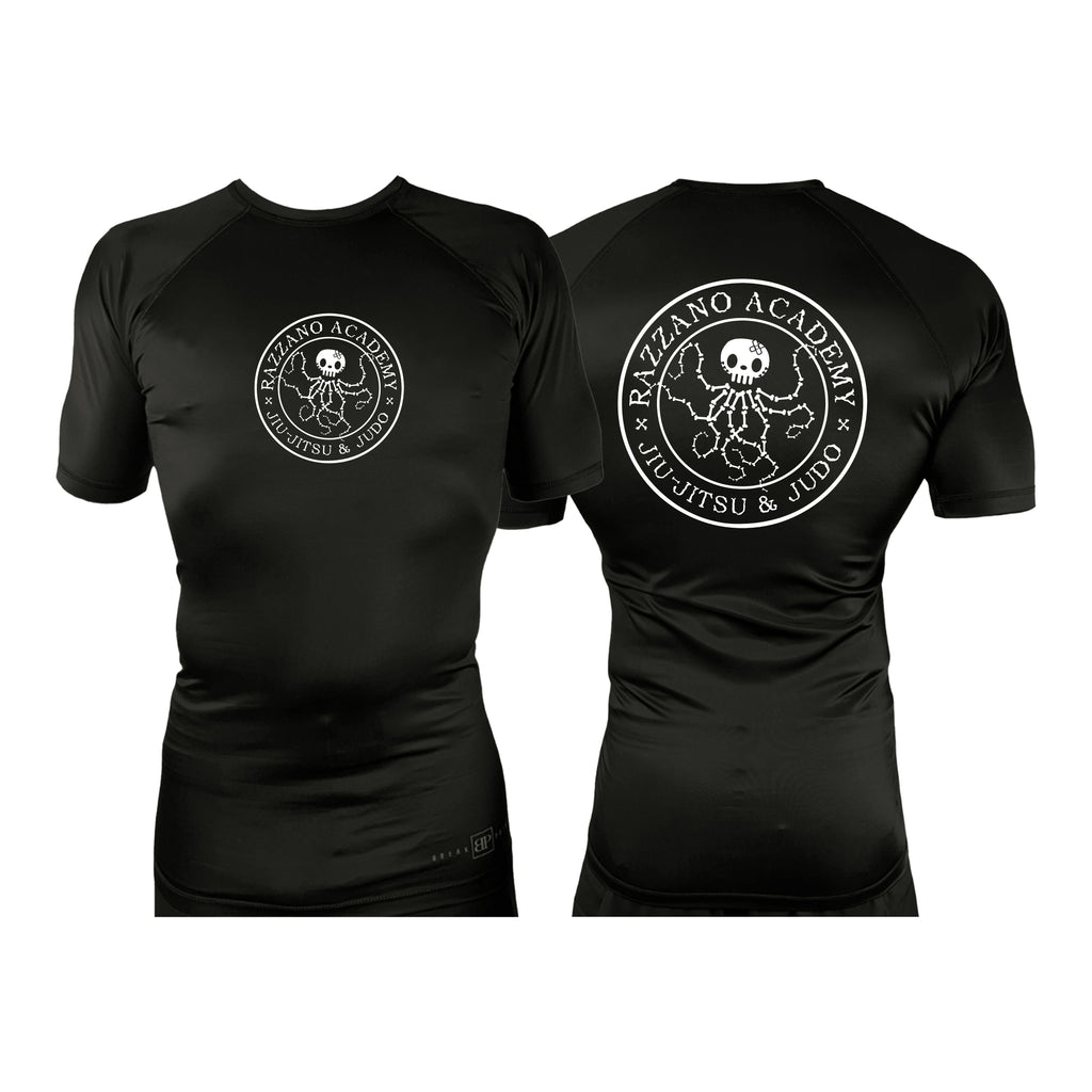 Razzano Academy LLC All Black Custom Rash Guards Short Sleeves #8073 A
