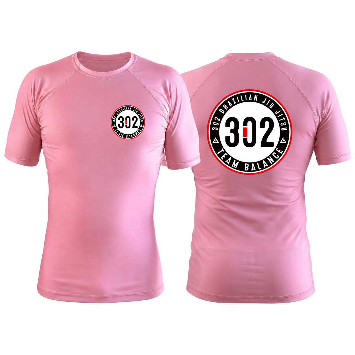 302 Jiu-Jitsu Pink Custom Rash Guards Short Sleeve #8074 A