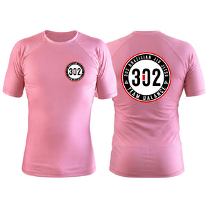 302 Jiu-Jitsu Pink Custom Rash Guards Short Sleeve #8074 A