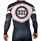 302 Jiu-Jitsu Academy Rash Guards Black/White #8074 A