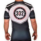 302 Jiu-Jitsu Academy Rash Guards Black/White #8074 A