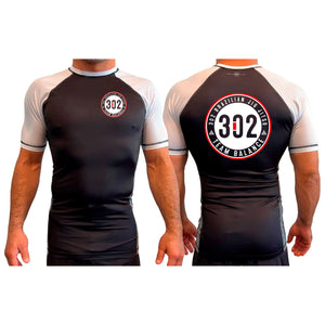 302 Jiu-Jitsu All Black Ranked Short Sleeve Rash Guards #8074 A