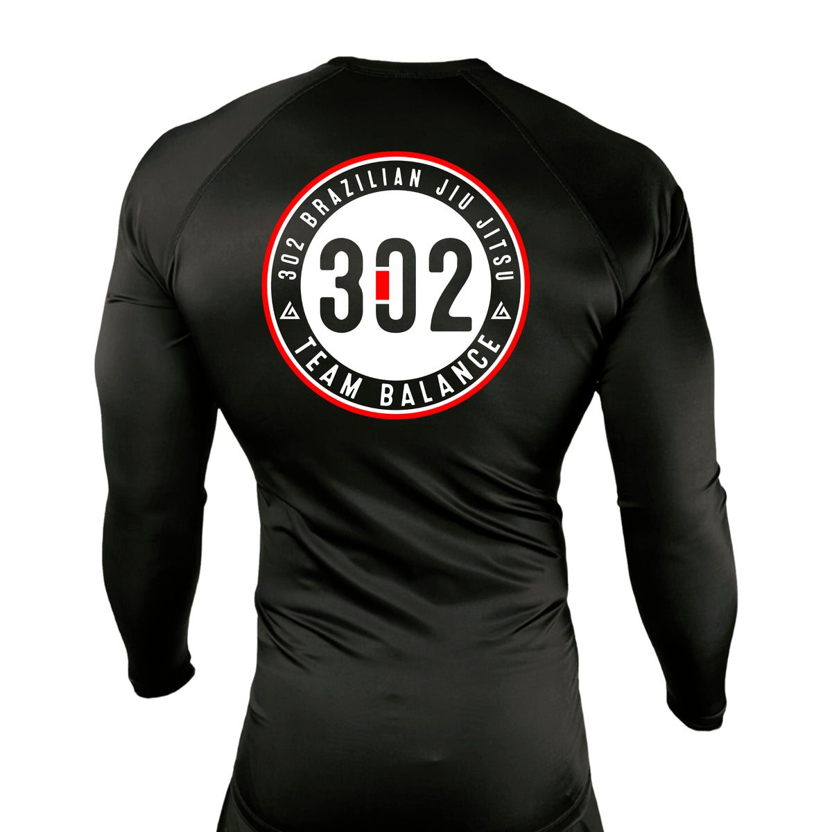 302 Jiu-Jitsu All Black Custom Rash Guards Long Sleeves #8074 A