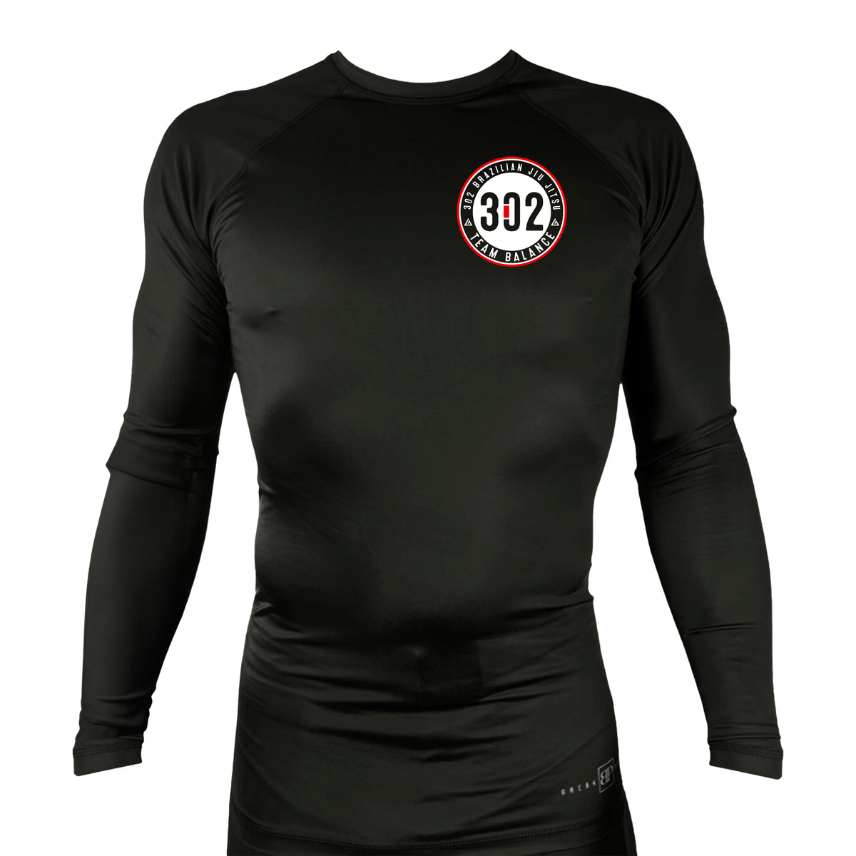 302 Jiu-Jitsu All Black Custom Rash Guards Long Sleeves #8074 A
