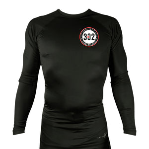 302 Jiu-Jitsu All Black Custom Rash Guards Long Sleeves #8074 A