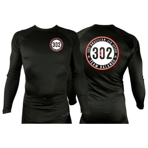 302 Jiu-Jitsu All Black Custom Rash Guards Long Sleeves #8074 A