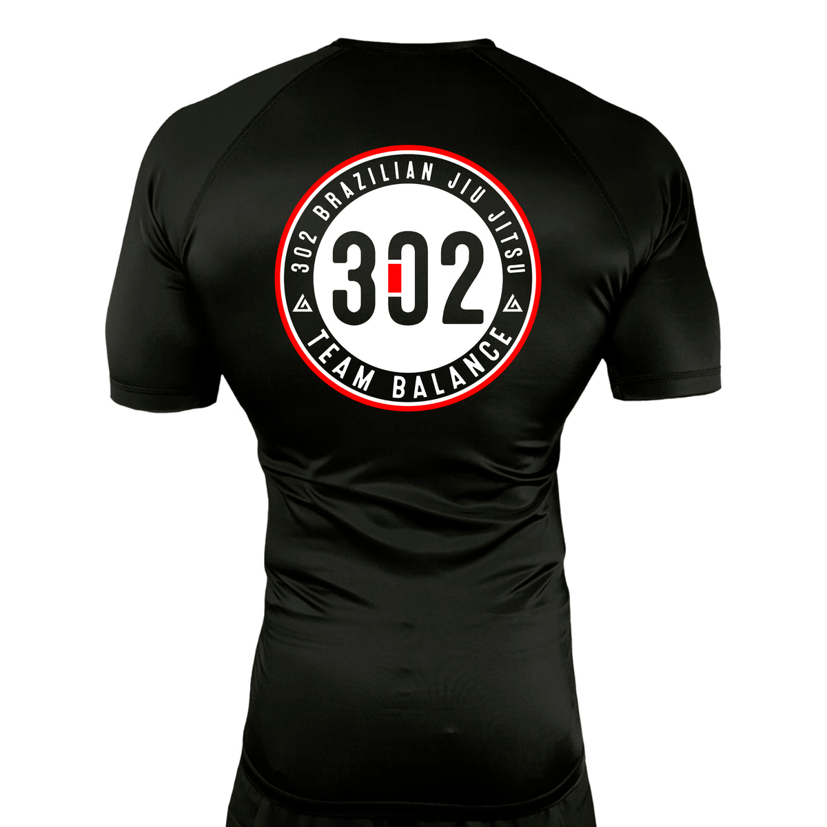 302 Jiu-Jitsu All Black Custom Rash Guards Short Sleeves #8074 A