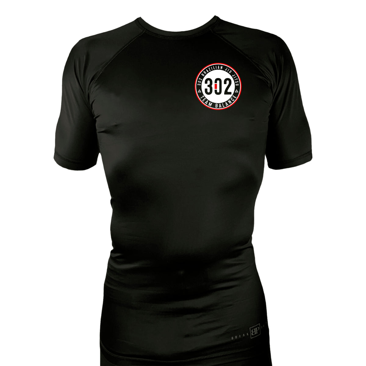 302 Jiu-Jitsu All Black Custom Rash Guards Short Sleeves #8074 A