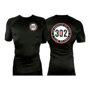 302 Jiu-Jitsu All Black Custom Rash Guards Short Sleeves #8074 A