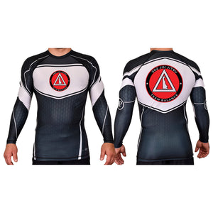 302 Jiu-Jitsu Academy Rash Guards Black/White #8074 B (BALANCE)