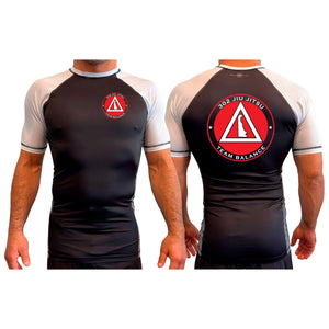 302 Jiu-Jitsu All Black Ranked Short Sleeve Rash Guards #8074 B (BALANCE)