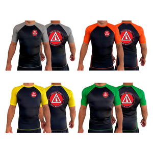302 Jiu-Jitsu All Black Ranked Short Sleeve Rash Guards #8074 B (BALANCE)