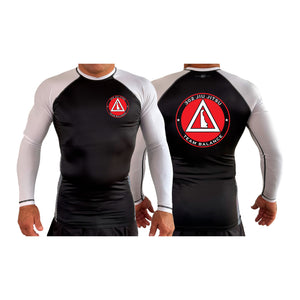 302 Jiu-Jitsu All Black Ranked Long Sleeve Rash Guards #8074 B (BALANCE)
