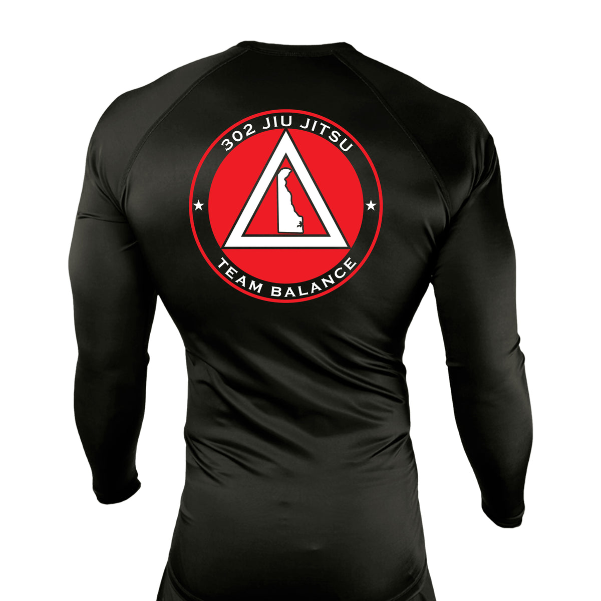 302 Jiu-Jitsu All Black Rash Guards Long Sleeves #8074 B (BALANCE)