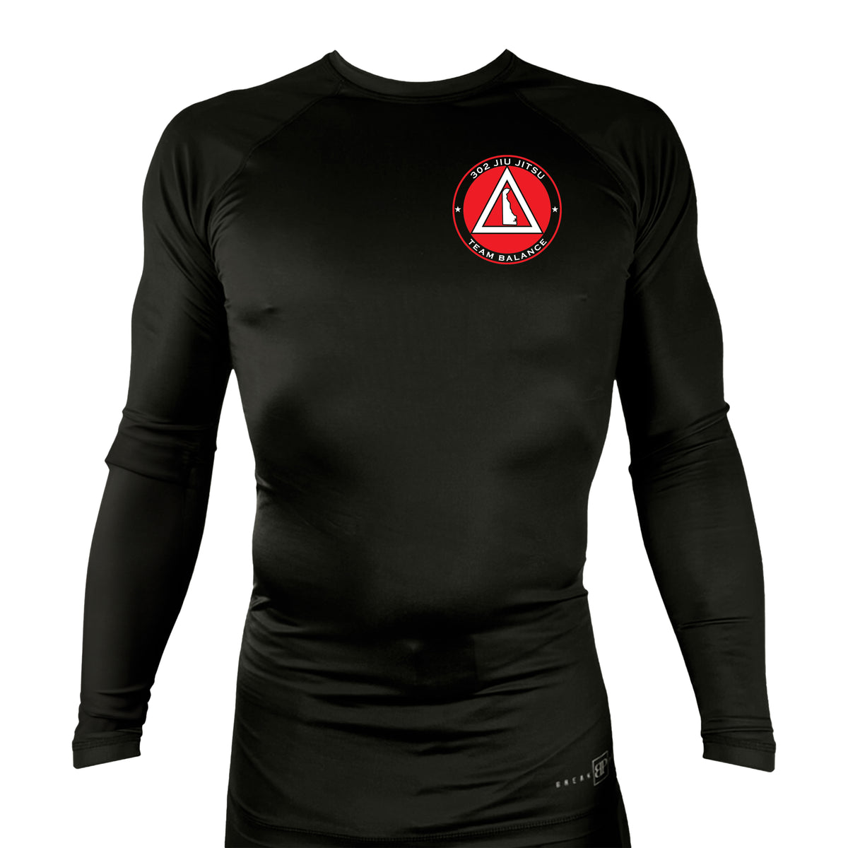 302 Jiu-Jitsu All Black Rash Guards Long Sleeves #8074 B (BALANCE)