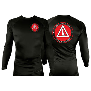 302 Jiu-Jitsu All Black Rash Guards Long Sleeves #8074 B (BALANCE)