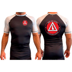 302 Jiu-Jitsu All Black Ranked Short Sleeve Rash Guards #8074 B (BALANCE)