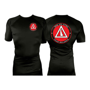 302 Jiu-Jitsu All Black Rash Guards Short Sleeves #8074 B (BALANCE)
