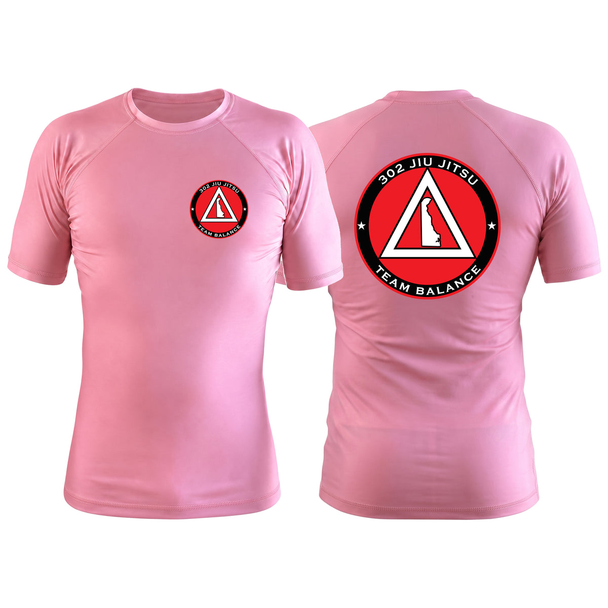302 Jiu-Jitsu Pink Rash Guards Short Sleeve #8074 B (BALANCE)