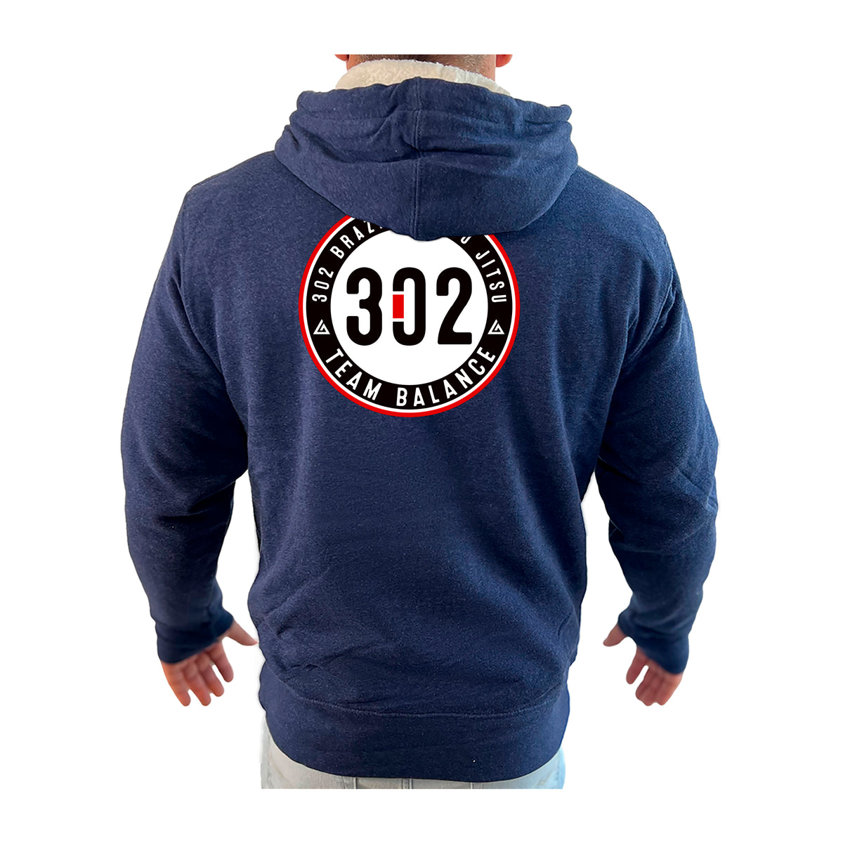 302 Jiu-Jitsu Academy Sherpa Lined Zip-Up Hoodie #8074 A