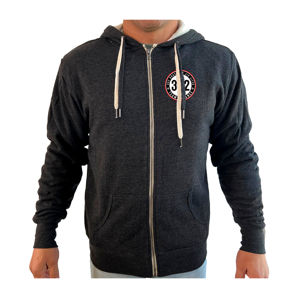 302 Jiu-Jitsu Academy Sherpa Lined Zip-Up Hoodie #8074 A