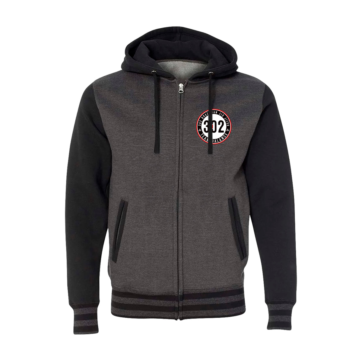 302 Jiu-Jitsu Academy Varsity Zip-Up Hoodies #8074 A