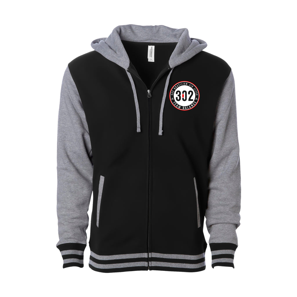 302 Jiu-Jitsu Academy Varsity Zip-Up Hoodies #8074 A