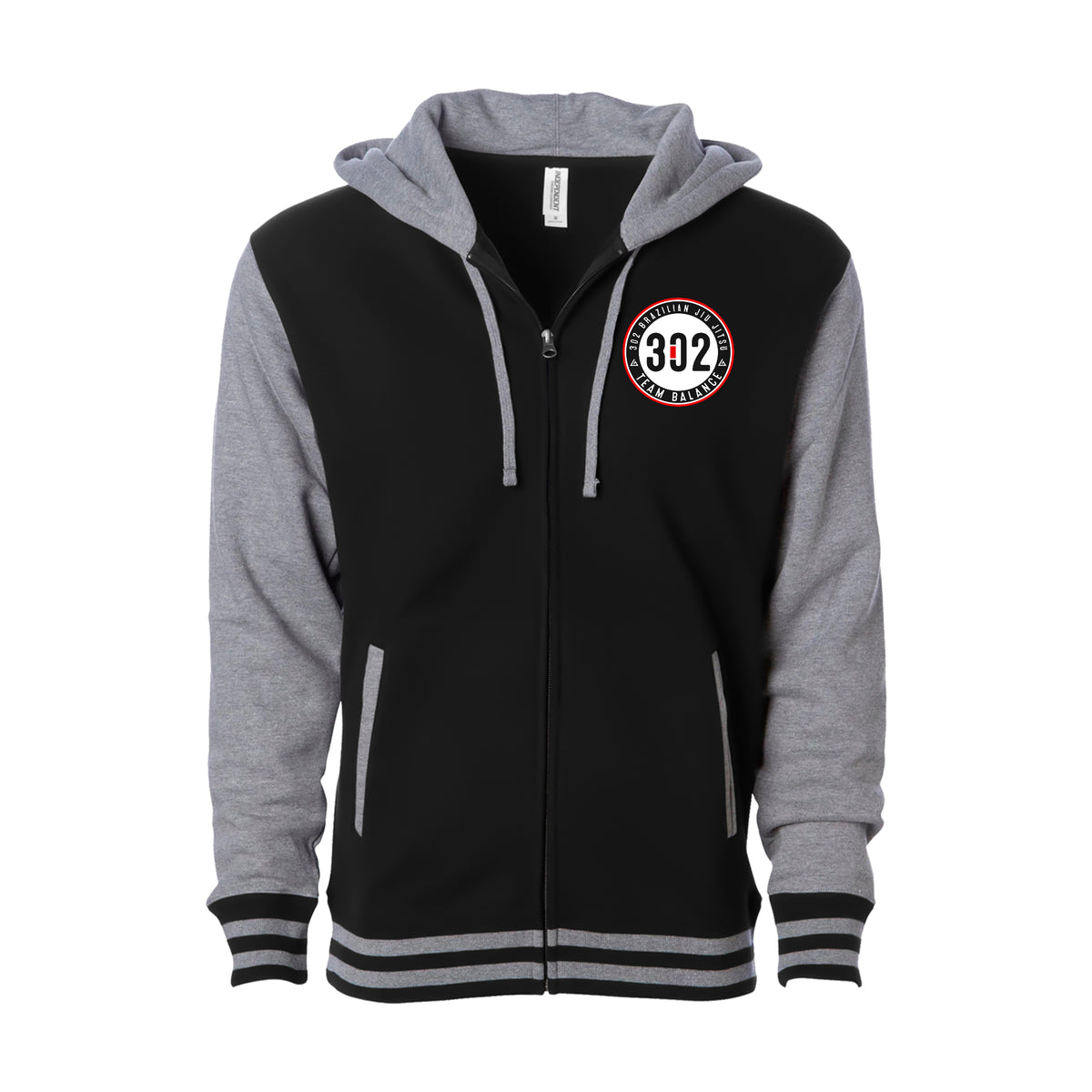 302 Jiu-Jitsu Academy Varsity Zip-Up Hoodies #8074 A