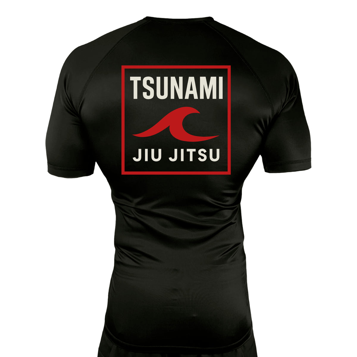 Tsunami Jiu Jitsu All Black Custom Rash Guards Short Sleeves #8075 A