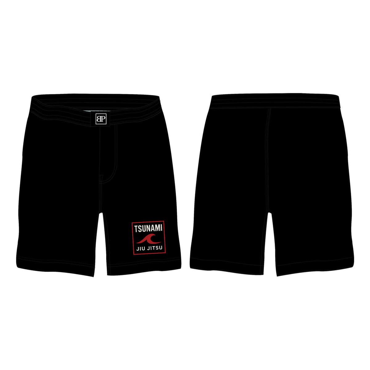Tsunami Jiu Jitsu All Black Custom Shorts #8075 A