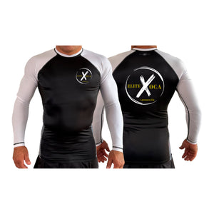 Ochoa Combat All Black Ranked Long Sleeve Rash Guards #8076 A (Elite OCA)