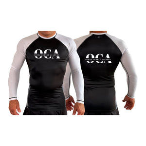 Ochoa Combat All Black Ranked Long Sleeve Rash Guards #8076 C