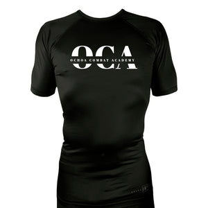 Ochoa Combat All Black Custom Rash Guards Short Sleeves #8076 C