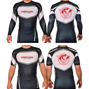 Vipers Den Academy Rash Guards Black/White #8077 A