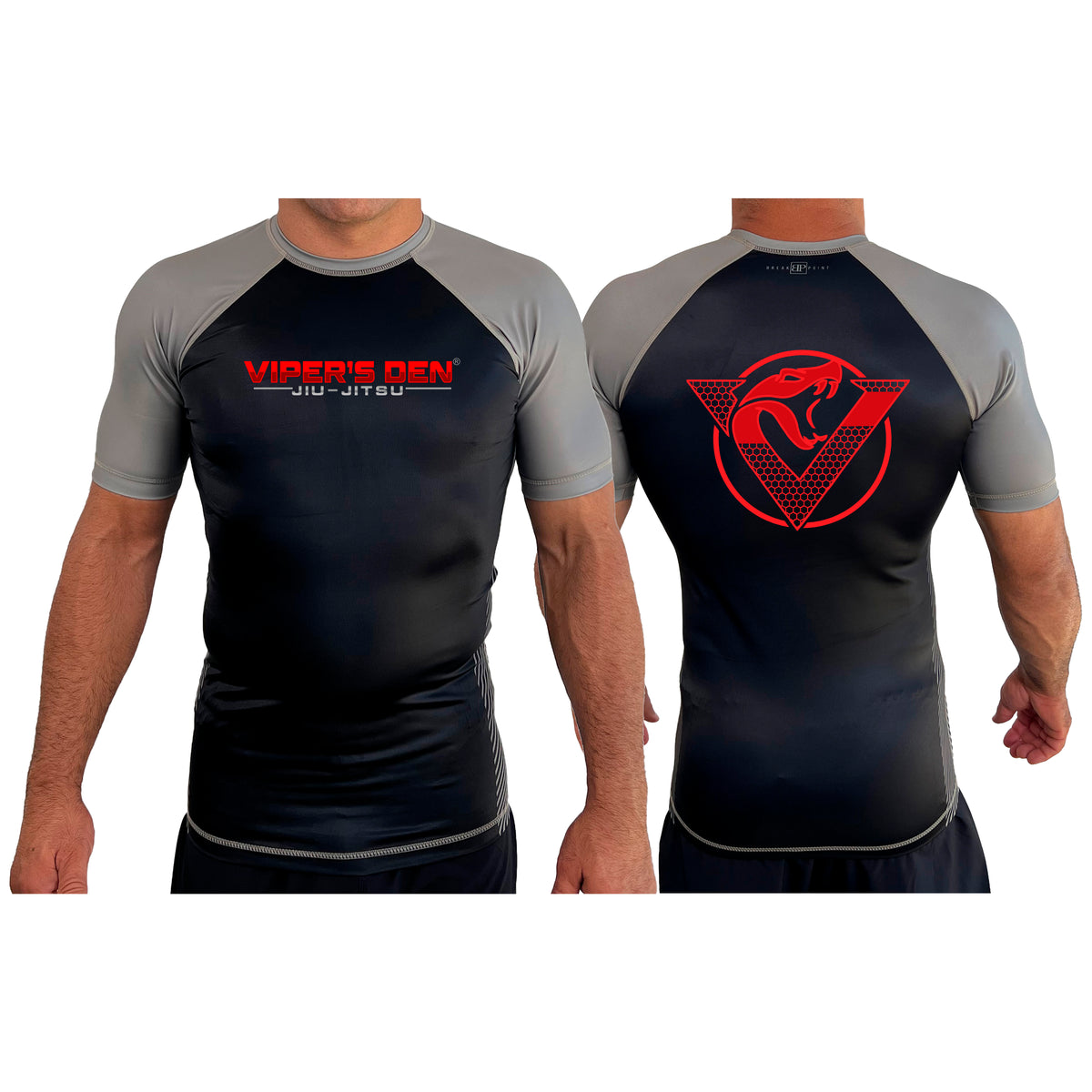 Vipers Den All Black Ranked Short Sleeve Rash Guards #8077 A