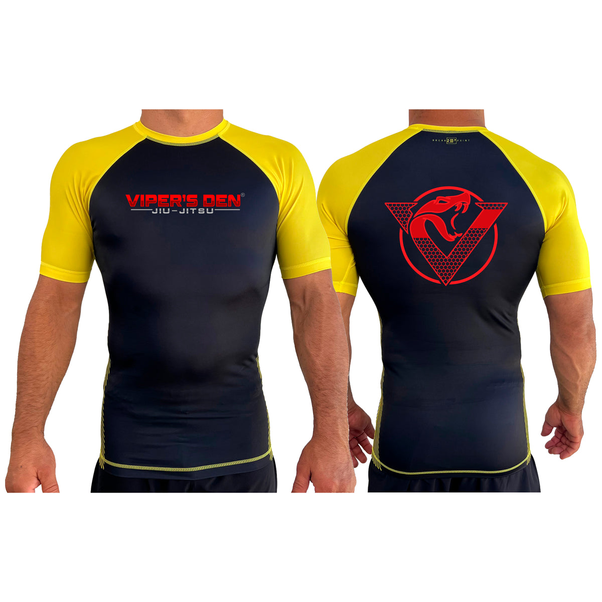 Vipers Den All Black Ranked Short Sleeve Rash Guards #8077 A