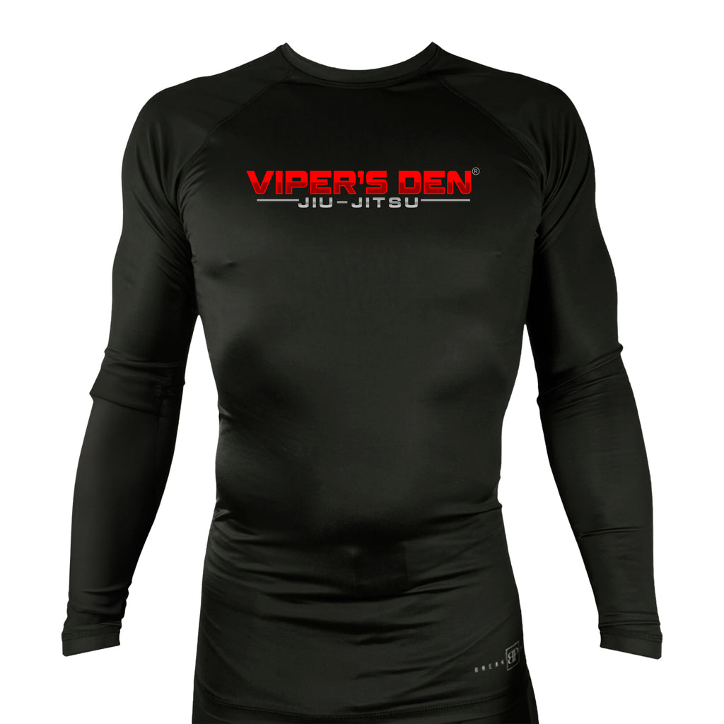 Vipers Den All Black Custom Rash Guards Long Sleeves #8077 A