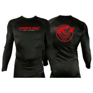 Vipers Den All Black Custom Rash Guards Long Sleeves #8077 A